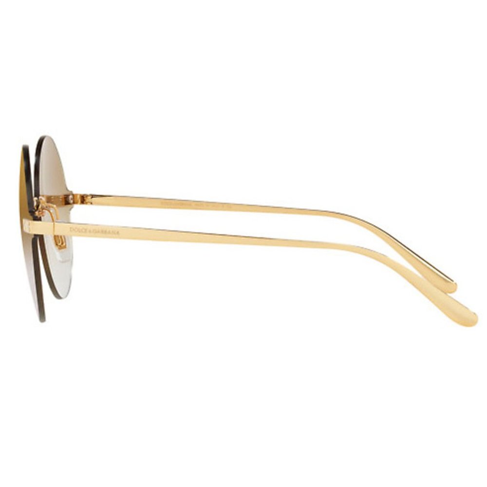 Dolce&Gabbana DG2228 Gold/Brown Round Sunglasses - Picture 4 of 4